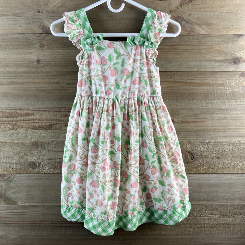 cupcakes & cashmere Pink Strawberry Print Ruffle Strap Dress
